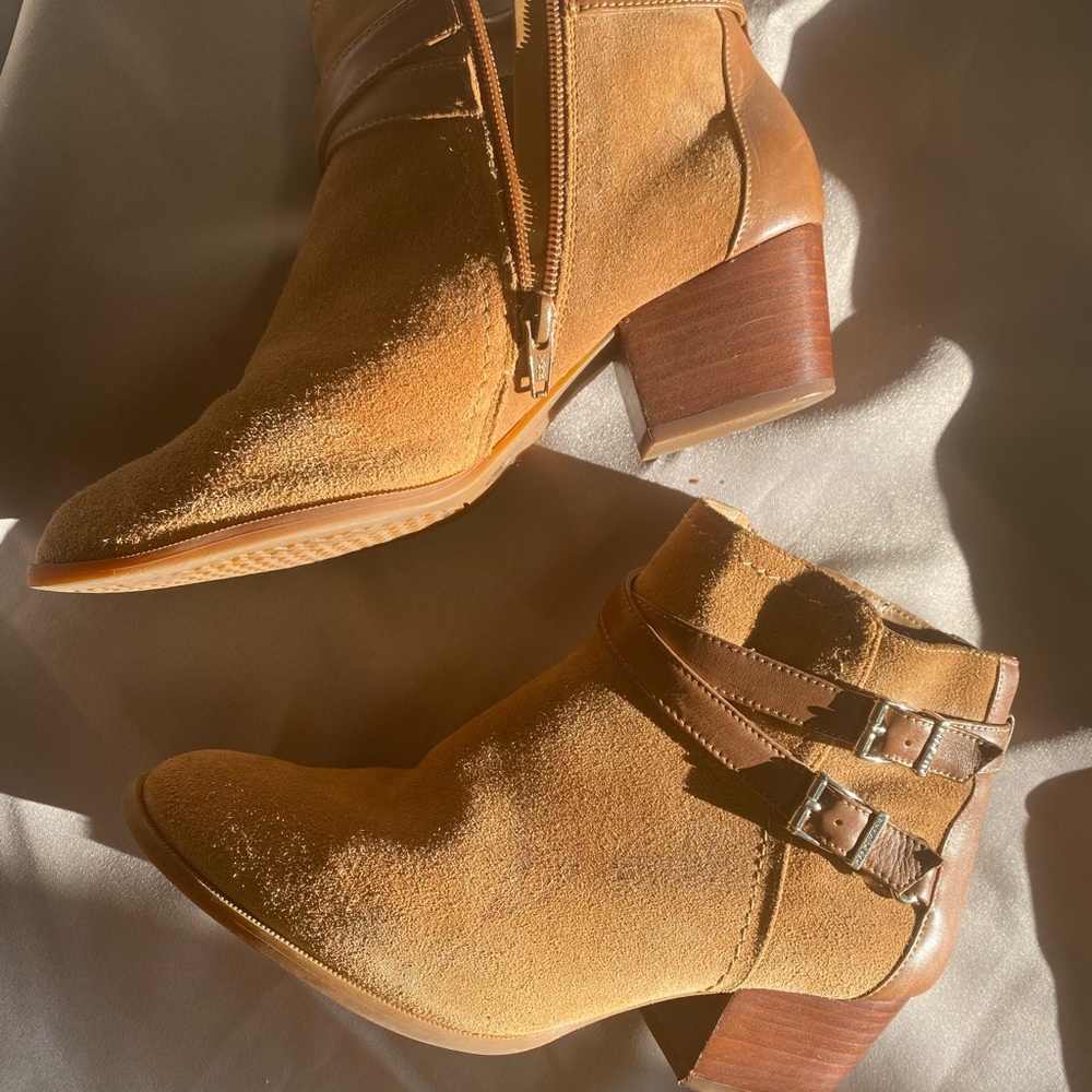 Brown suede boots
